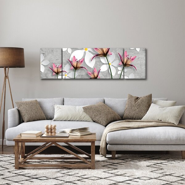 Obraz květinové abstrakce (170x50 cm)