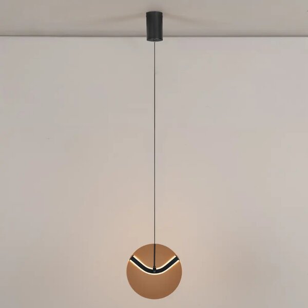 Nova Luce Hnědé skleněné závěsné LED světlo Halley 20 cm