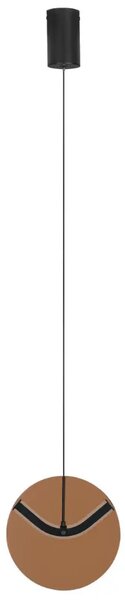 Nova Luce Hnědé skleněné závěsné LED světlo Halley 20 cm