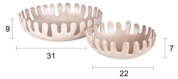 Zuiver Šedý set dvou kovových mís ONDA 22/31 cm