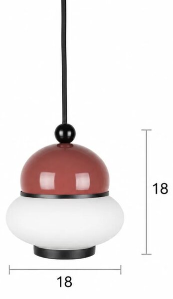 Zuiver Červené kovové závěsné světlo BUMBLE ø 18 cm