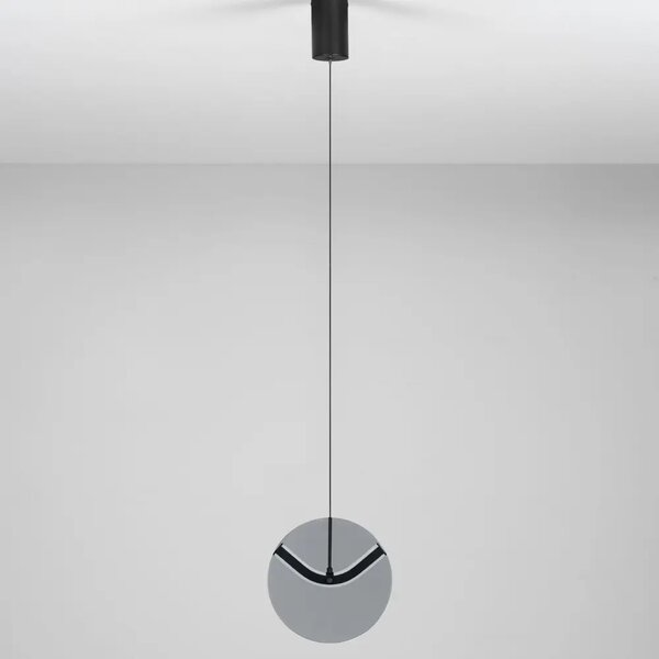 Nova Luce Kouřově šedé skleněné závěsné LED světlo Halley 20 cm
