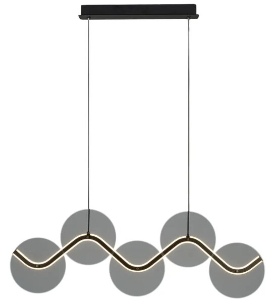 Nova Luce Kouřově šedé skleněné závěsné LED světlo Halley 90 cm