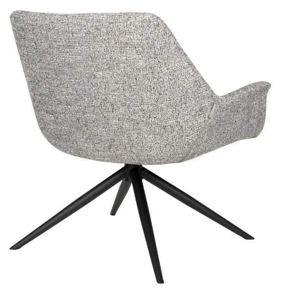 Zuiver Šedé čalouněné otočné lounge křeslo DOULTON