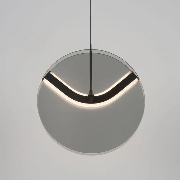 Nova Luce Kouřově šedé skleněné závěsné LED světlo Halley 20 cm