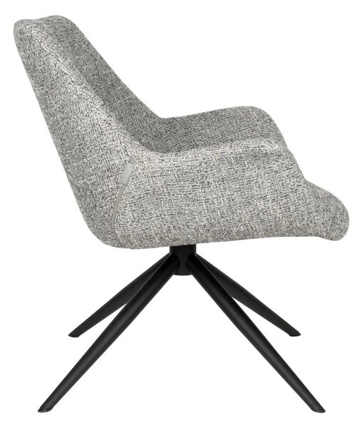 Zuiver Šedé čalouněné otočné lounge křeslo DOULTON