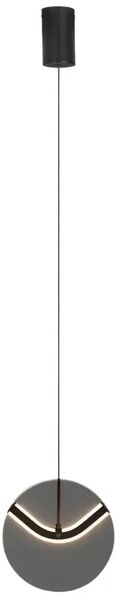 Nova Luce Kouřově šedé skleněné závěsné LED světlo Halley 20 cm