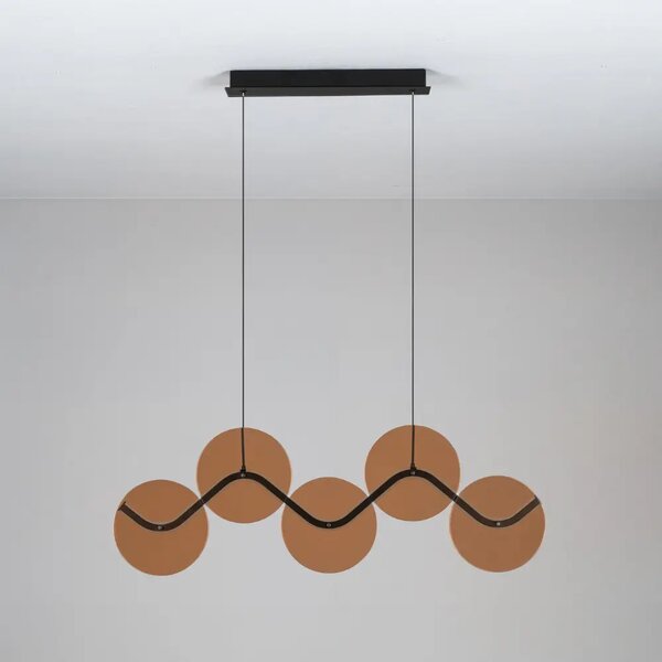 Nova Luce Hnědé skleněné závěsné LED světlo Halley 90 cm