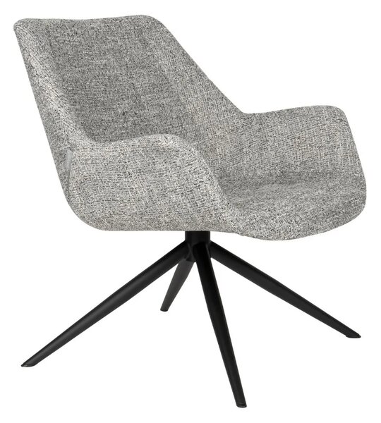 Zuiver Šedé čalouněné otočné lounge křeslo DOULTON