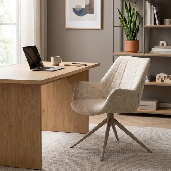 Zuiver Béžové čalouněné otočné lounge křeslo DOULTON