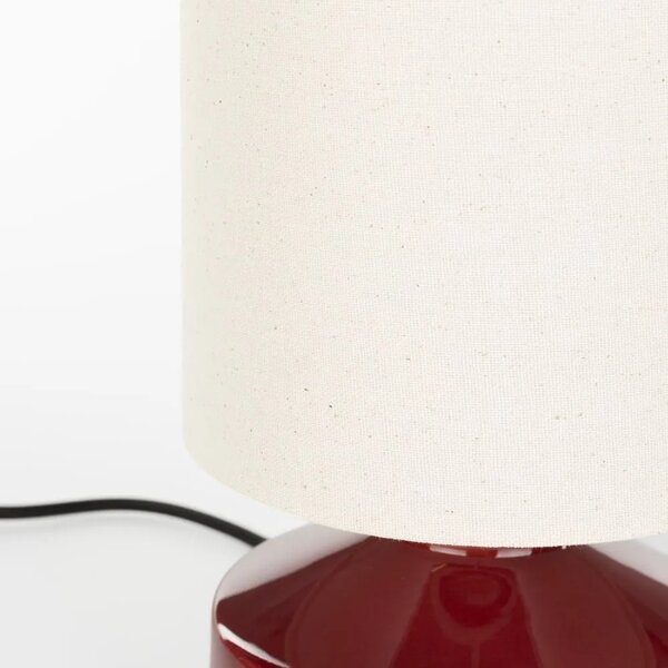 Zuiver Červená keramická stolní lampa NOOK 28 cm