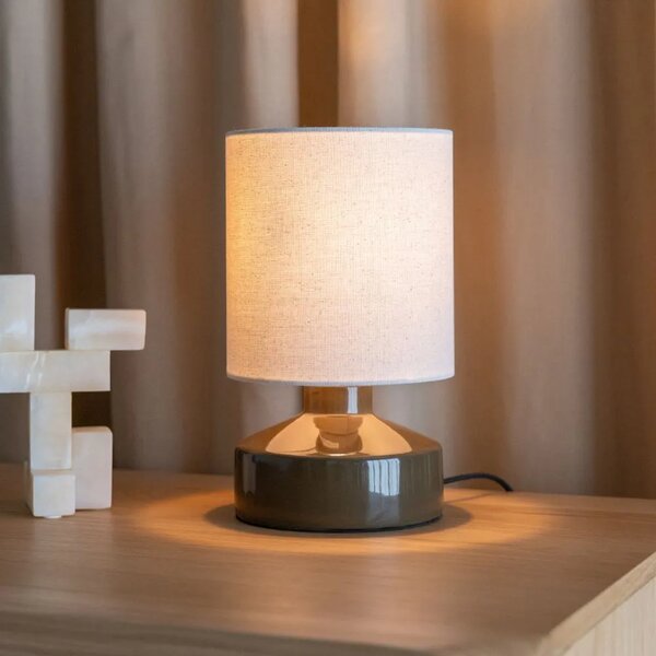 Zuiver Zelenohnědá keramická stolní lampa NOOK 28 cm