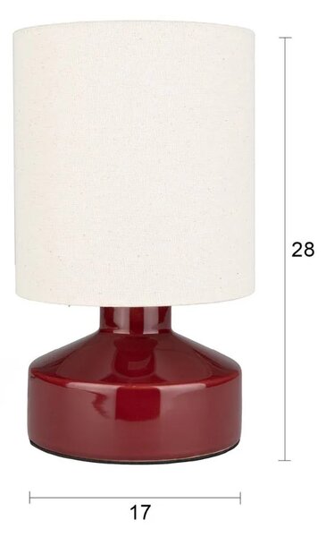 Zuiver Červená keramická stolní lampa NOOK 28 cm