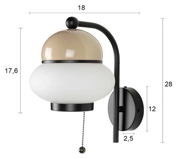Zuiver Béžové kovové nástěnné světlo BUMBLE 28 cm