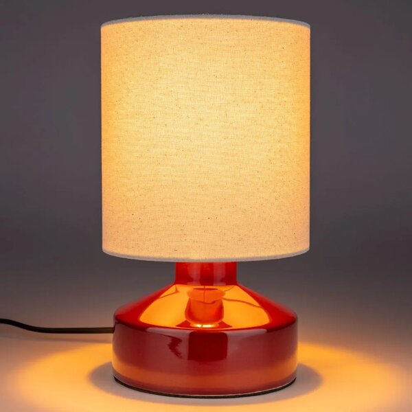 Zuiver Červená keramická stolní lampa NOOK 28 cm