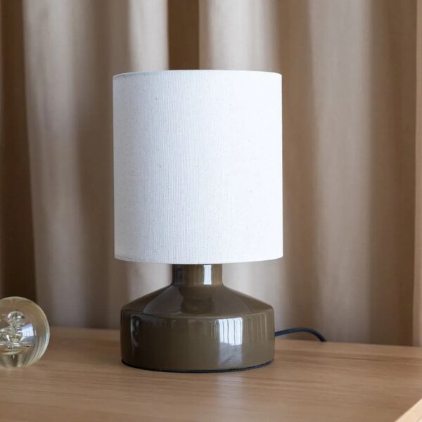 Zuiver Zelenohnědá keramická stolní lampa NOOK 28 cm