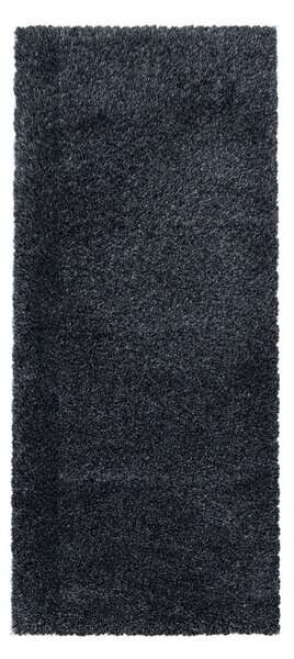 Antracitový běhoun 80x250 cm Fluffy – Ayyildiz Carpets