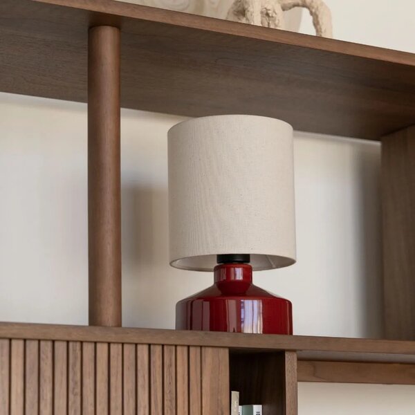 Zuiver Červená keramická stolní lampa NOOK 28 cm