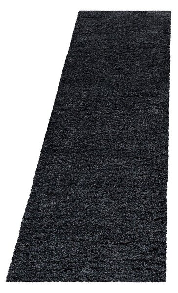 Antracitový běhoun 80x250 cm Fluffy – Ayyildiz Carpets