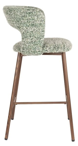 White Label Zelená čalouněná barová židle CHELSEA 67 cm