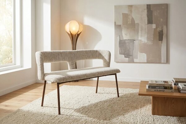 White Label Béžová čalouněná lavice CHELSEA 148 cm