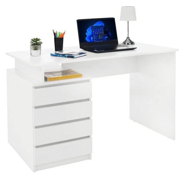 KONDELA PC stůl, bílá, HANY NEW