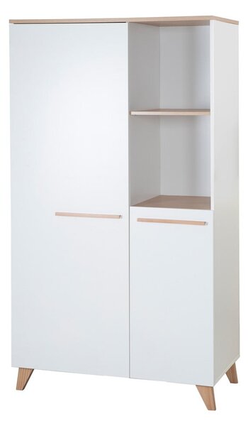 Bílá dětská šatní skříň v dekoru dubu 52x180x180 cm Léon – Roba