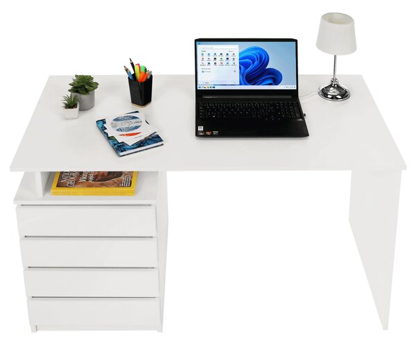 KONDELA PC stůl, bílá, HANY NEW