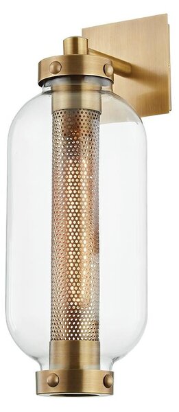 HVLG B7031-CE Venkovní nástěnné svítidlo ATWATER mosaz/sklo mosaz/čirá E27 1x13W - HUDSON VALLEY (Troy)