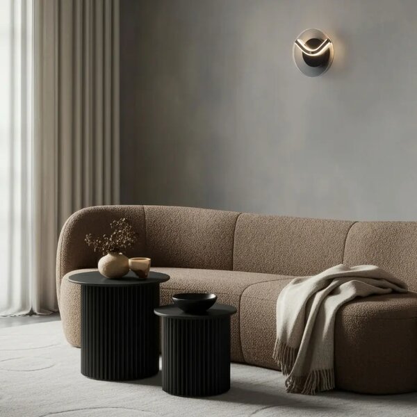Nova Luce Kouřově šedé skleněné nástěnné LED světlo Halley 20 cm