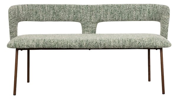 White Label Zelená čalouněná lavice CHELSEA 148 cm