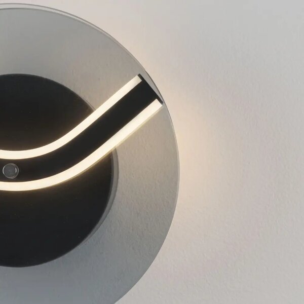 Nova Luce Kouřově šedé skleněné nástěnné LED světlo Halley 20 cm