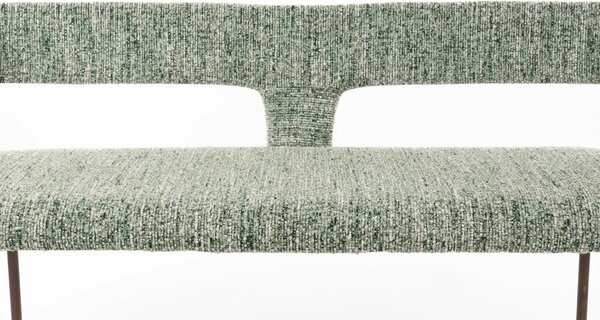 White Label Zelená čalouněná lavice CHELSEA 148 cm