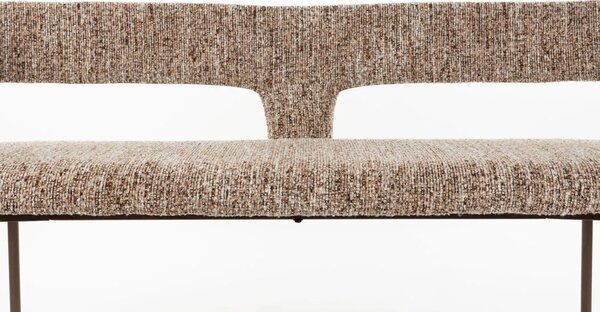 White Label Hnědá čalouněná lavice CHELSEA 148 cm