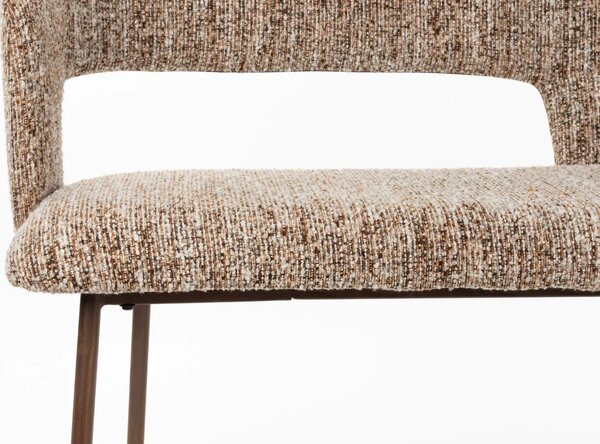White Label Hnědá čalouněná lavice CHELSEA 148 cm