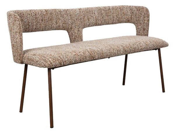 White Label Hnědá čalouněná lavice CHELSEA 148 cm