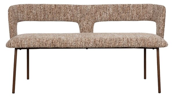 White Label Hnědá čalouněná lavice CHELSEA 148 cm