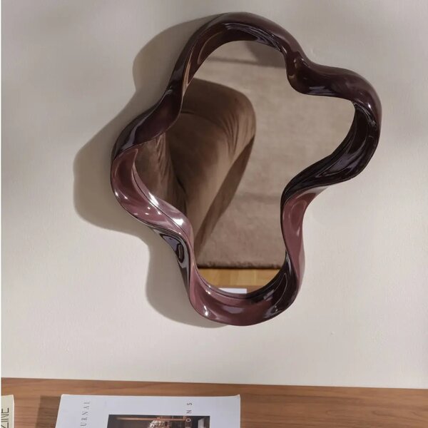 Jotex Tmavě červené nástěnné zrcadlo FLOATING 62 x 46 cm