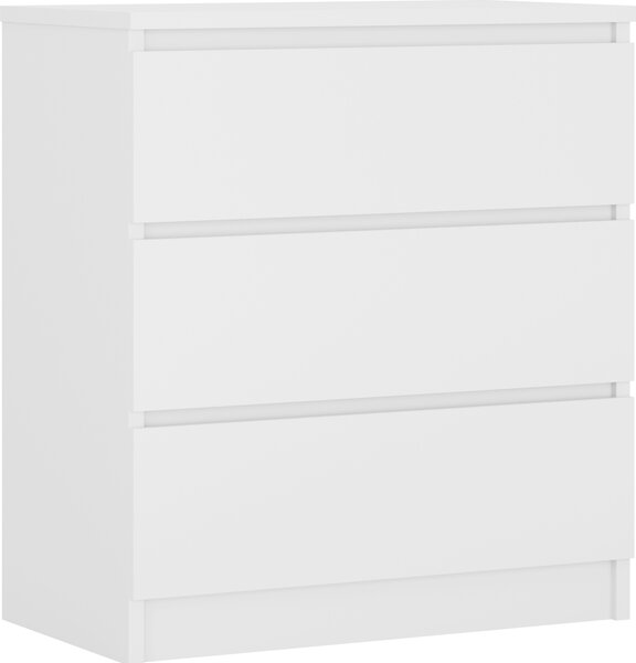 Komoda 70 cm - se 3 zásuvkami v matné bílé barv / Rzné barvy a velikosti