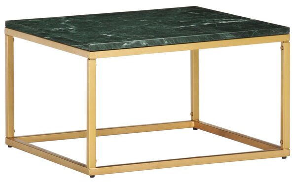 Konferenční stolek zelený 60x60x35cm pravý kámen mramorový vzor