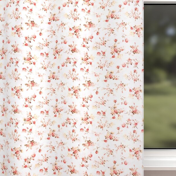 Biante Dětský bavlněný závěs Sandra SA-304 Oranžovo žluté růžičky na bílém 150x140 cm