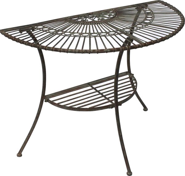DanDiBo Stl plkruhový nástnný Malega 100531 Kovový odkládací stolek 100 cm Zahradní stl plkruhový stl Nástnná konzole Konzole na ze
