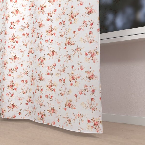 Biante Dětský bavlněný závěs Sandra SA-304 Oranžovo žluté růžičky na bílém 150x140 cm