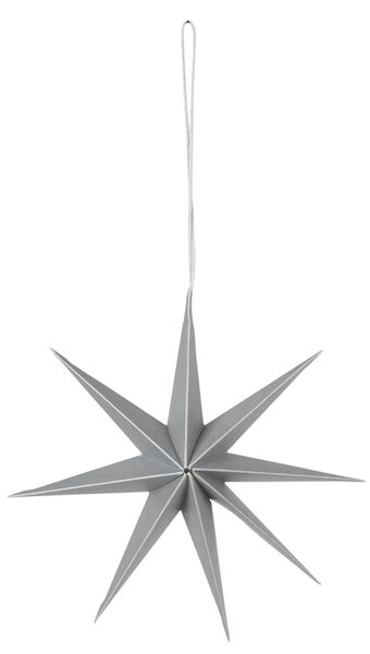 Broste, Vánoční papírová hvězda na zavěšení STAR 15 cm | stříbrná