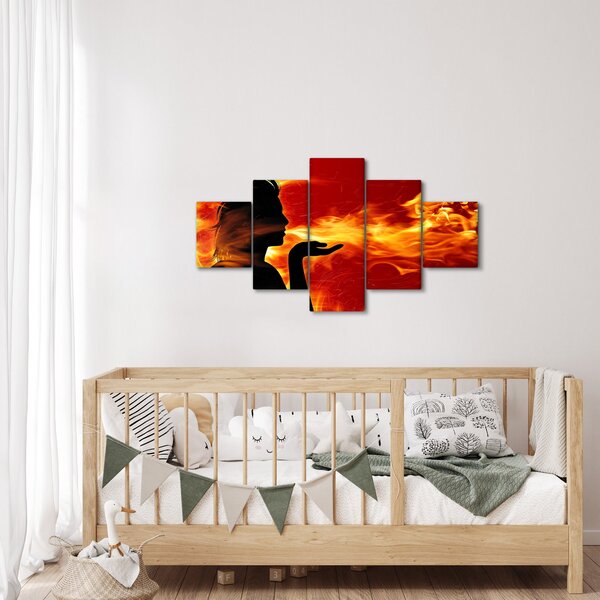 Obraz zeny s plameny (125x70 cm)