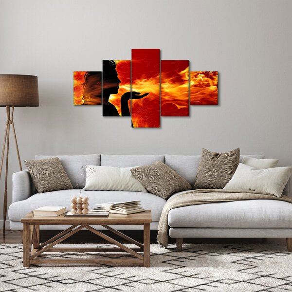 Obraz zeny s plameny (125x70 cm)