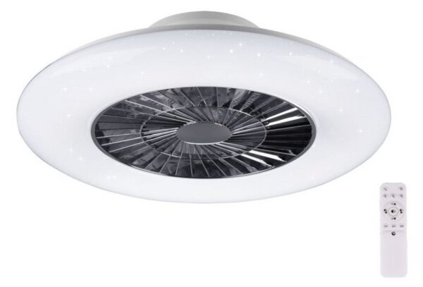R62402106 TRIO RL Visby stropní LED svítidlo s ventilátorem 40W 4000lm 3000-6000K IP20 bílá s dálkovým ovládáním