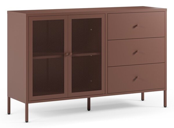 Vínová kovová komoda 140x90x40 cm Fayna – Marckeric
