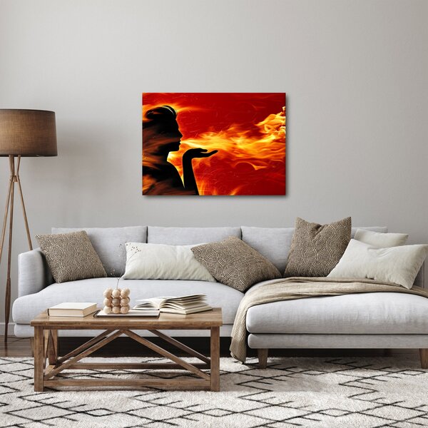 Obraz zeny s plameny (70x50 cm)