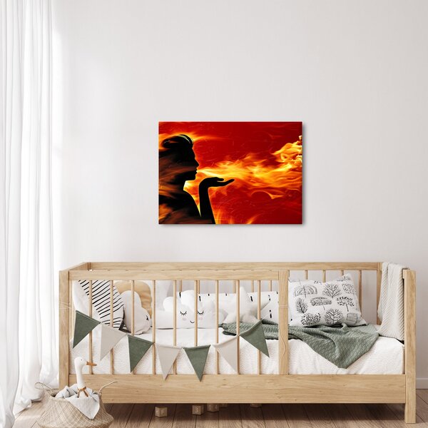 Obraz zeny s plameny (70x50 cm)